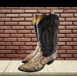 Tony Lama vintage python skin boots